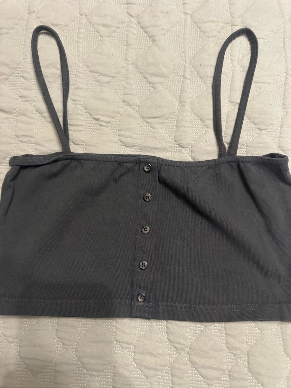 John Galt Black Cotton Crop Tank One Size